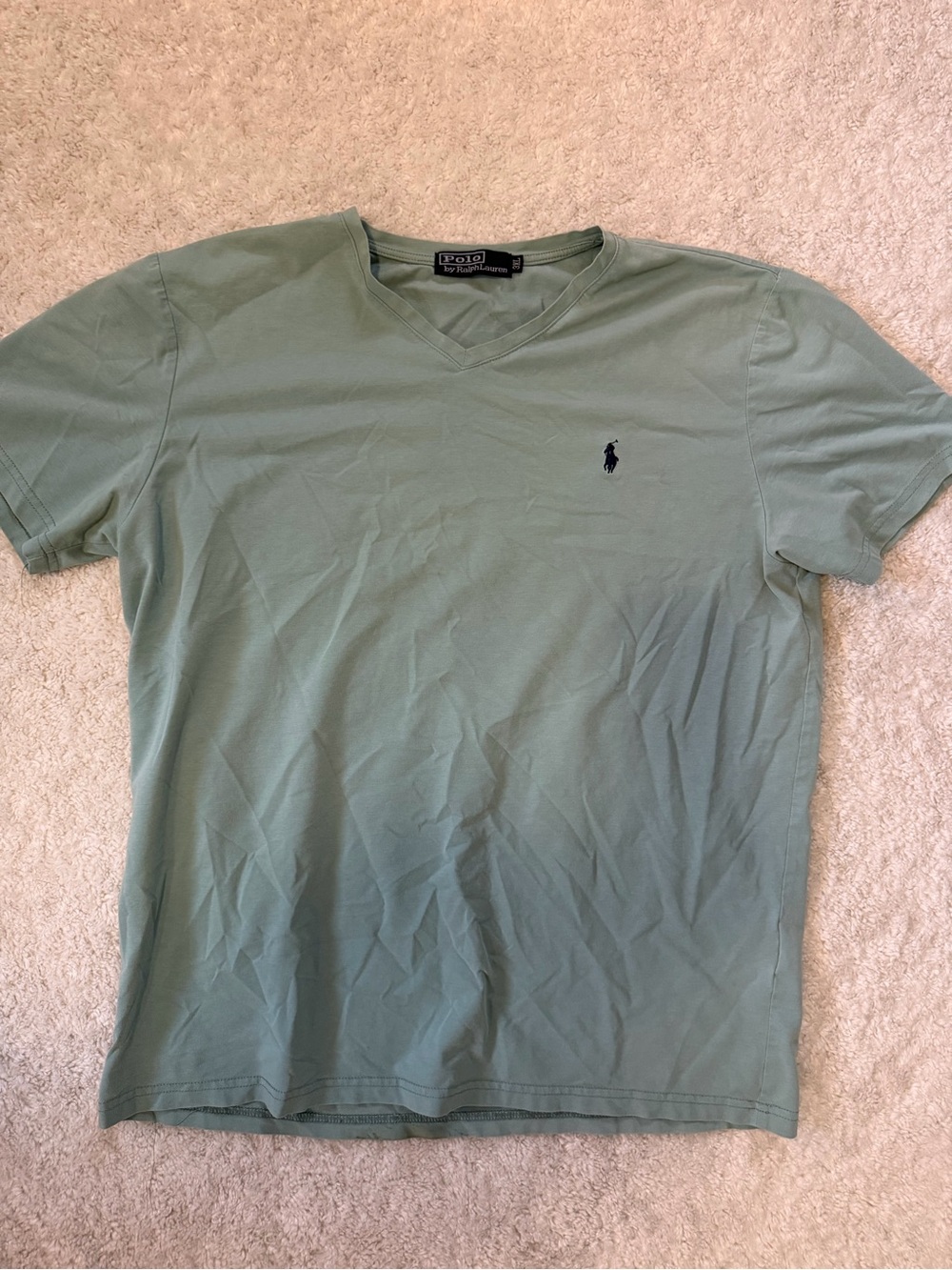Ralph Lauren Polo V-Neck Tee in Sage Green
